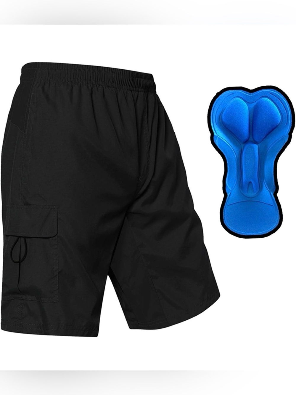 Men's Athletic Quick-Dry Padded Bike Black Shorts